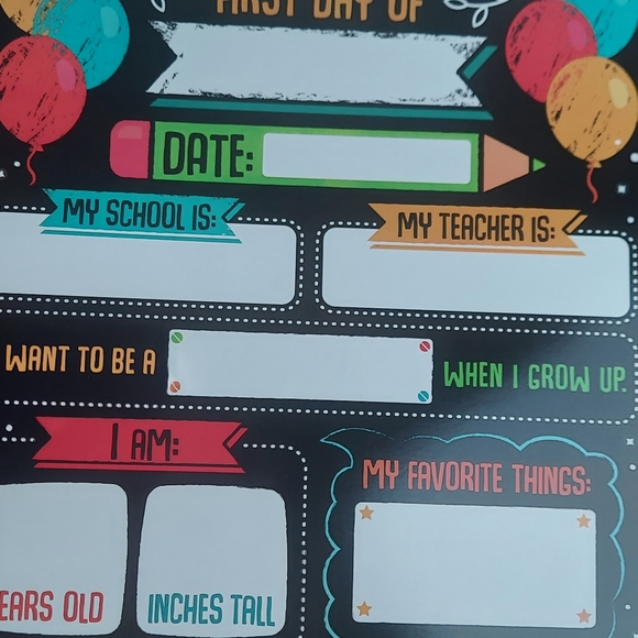 2pcs -First & Last Day of School Cardstock ChalkBoard Sign, 12" x 9" Double … - Picture 4 of 5